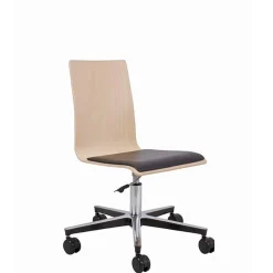 NS skolestol m. sædepolster, birk/grå