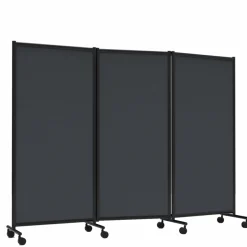 One Screen 3-delt, sort ramme, mørkegrå