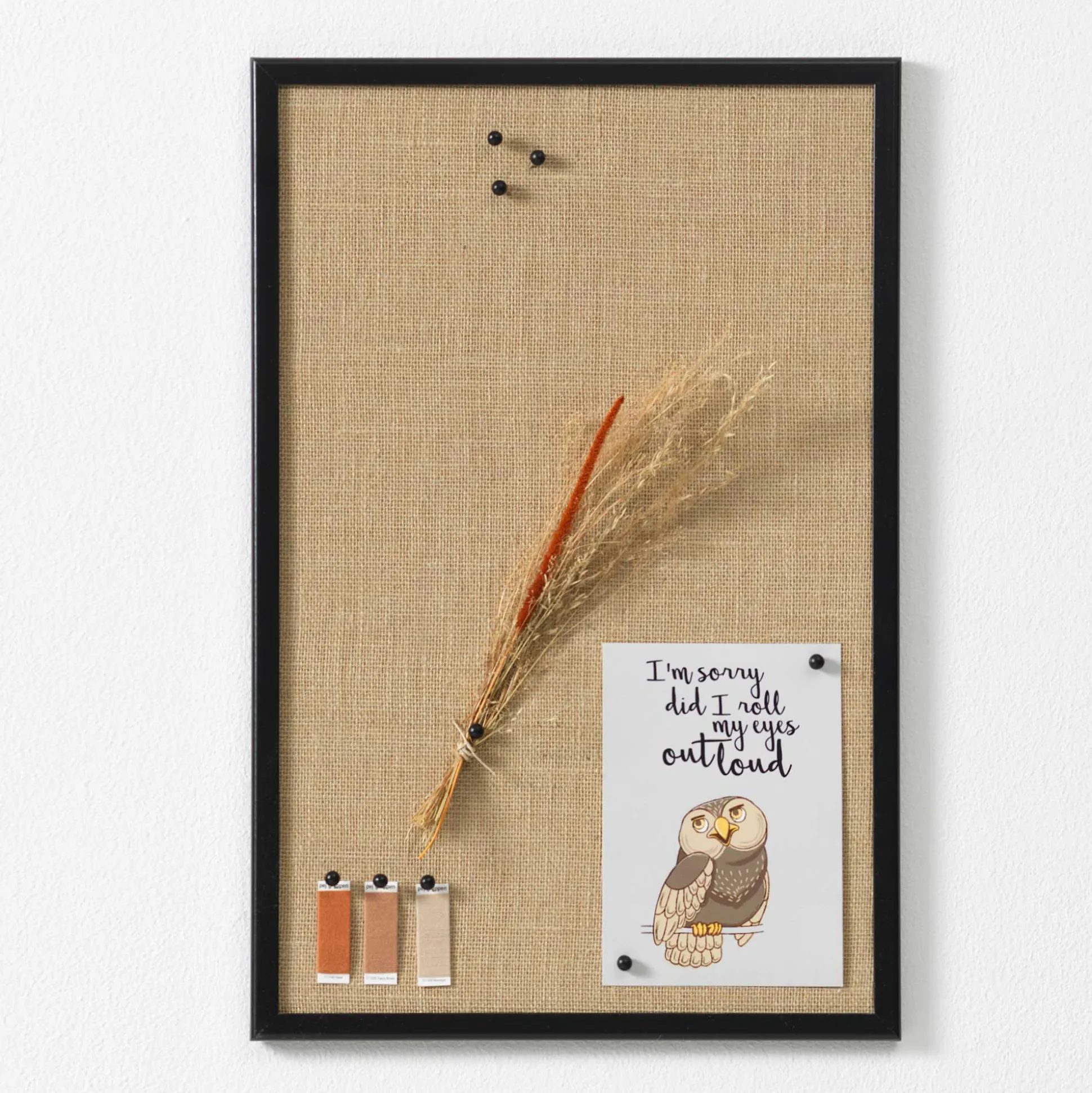 Opslagstavle Hessian 40x60 cm Naga, sort