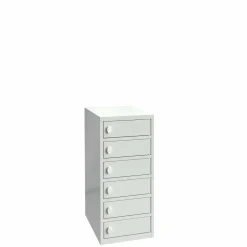 PC-skab 6 rum til hængelås m. opladning