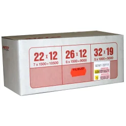 Prisetiket Meto 626, 26x12 mm,tilbud,rød