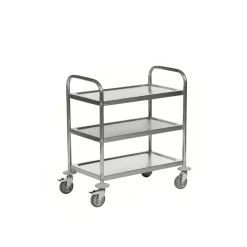 Rullebord 3 hylder, Rustfri