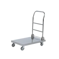 Rullebord lav plateauvogn, rustfri