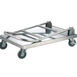 Rullebord lav plateauvogn, rustfri