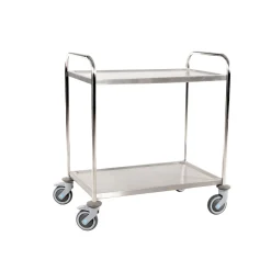 Rullebord m. 2 hylder, alt rustfri