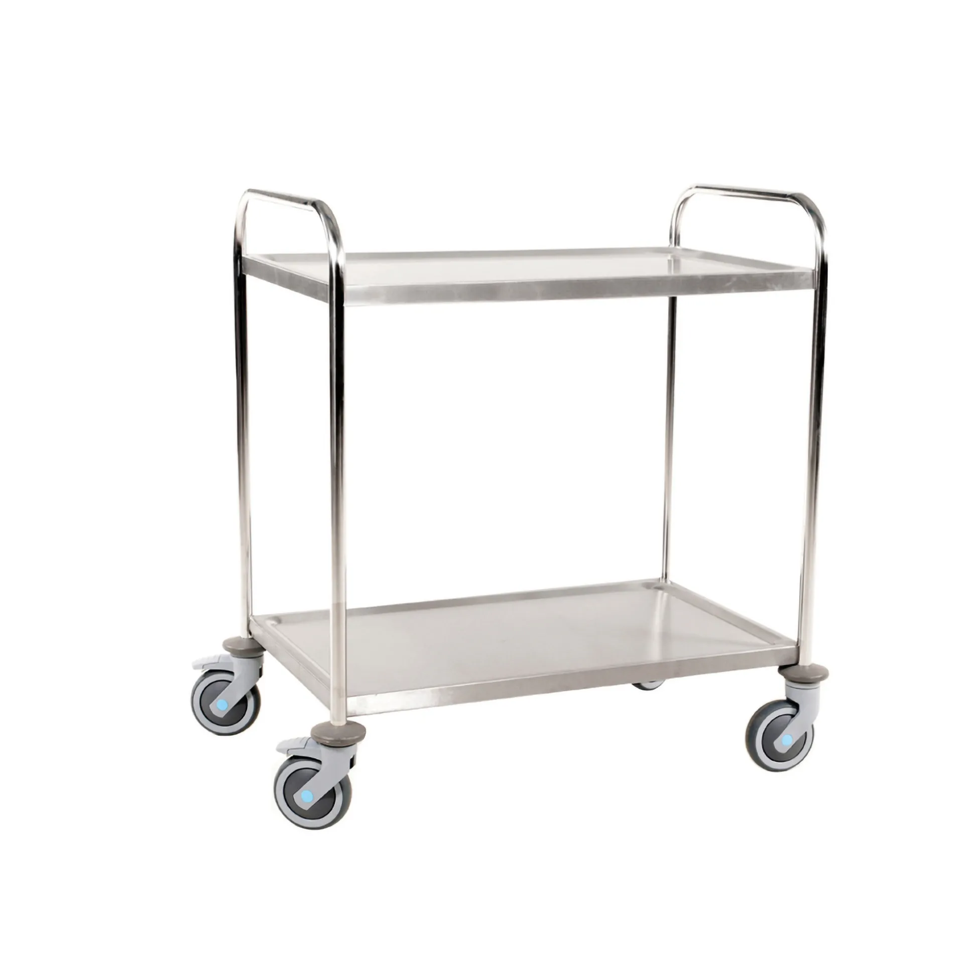 Rullebord m. 2 hylder, alt rustfri