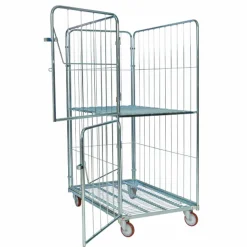 Rullecontainer 120 cm Bred m. 3 vægge + 2 låger