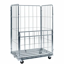 Rullecontainer m. 3 vægge + 1 låge 120 cm bred