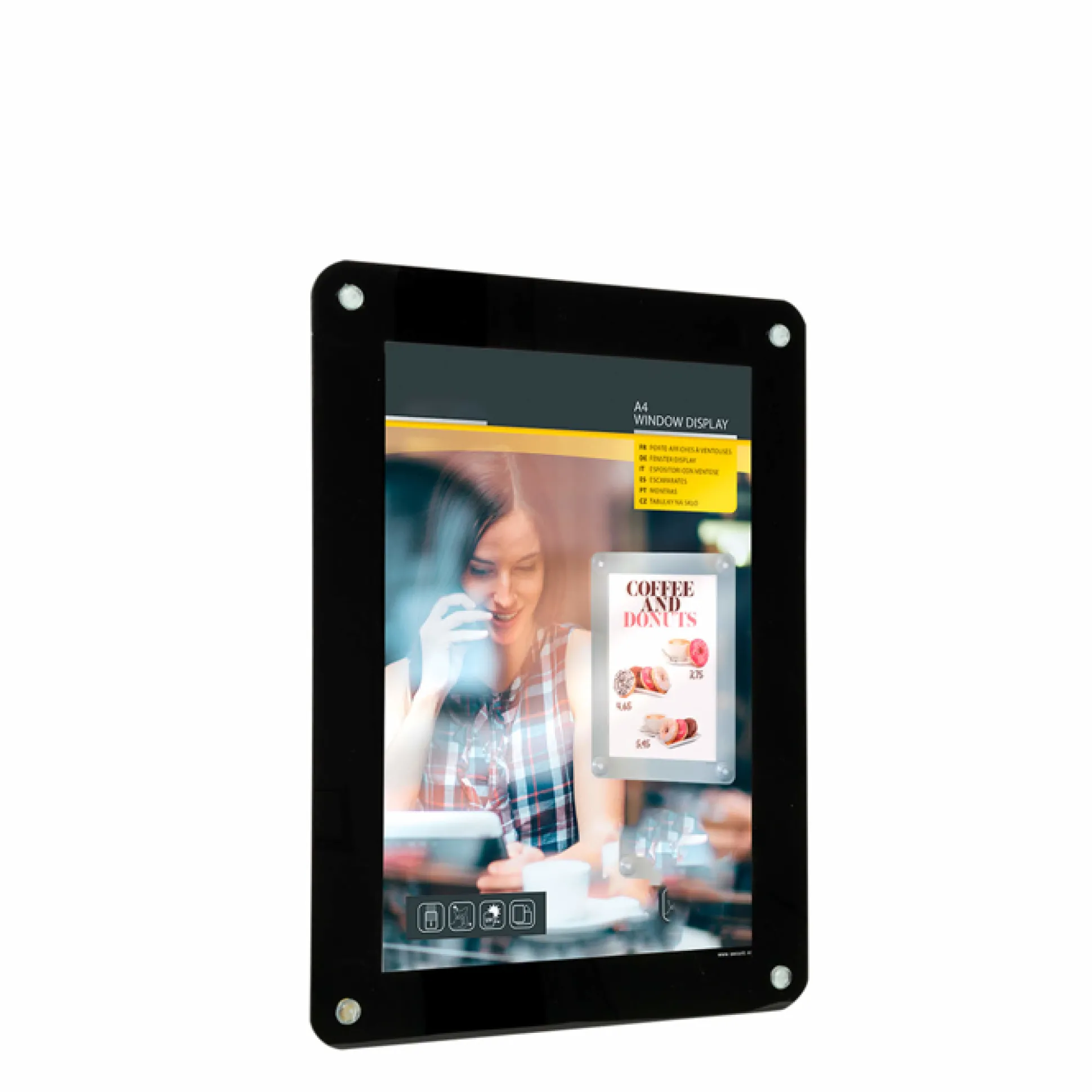 Skilt til vindue A4 med sugekop, sort