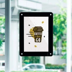 Skilt til vindue A3 med sugekop, grå