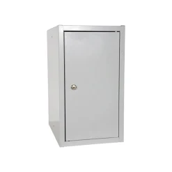 Smårumsskab i stål, lysegrå. Højt