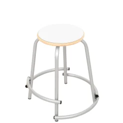 Taburet Flexi høj med fodstøtte hvid
