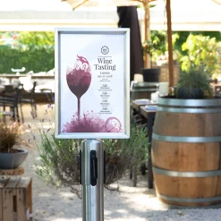 Topskilt A4 i stål til afspærringsstolpe