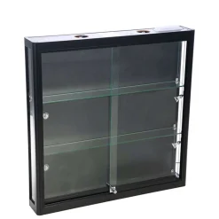 Væghængt glasvitrine Allum, m. LED lys