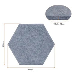 Vægpanel Hexagon 26x30 cm