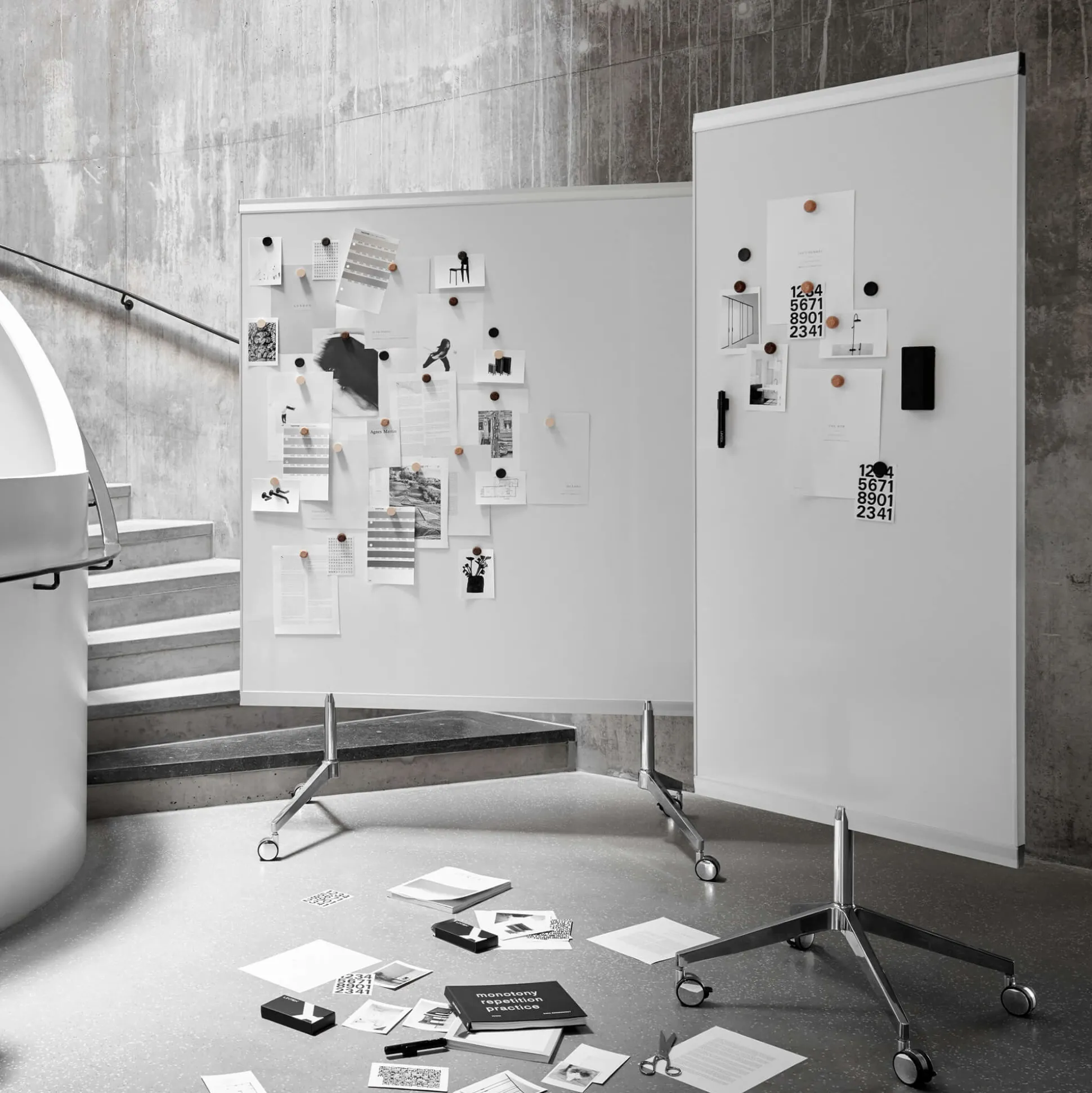 Whiteboard på hjul Lintex M3, 151x196h cm