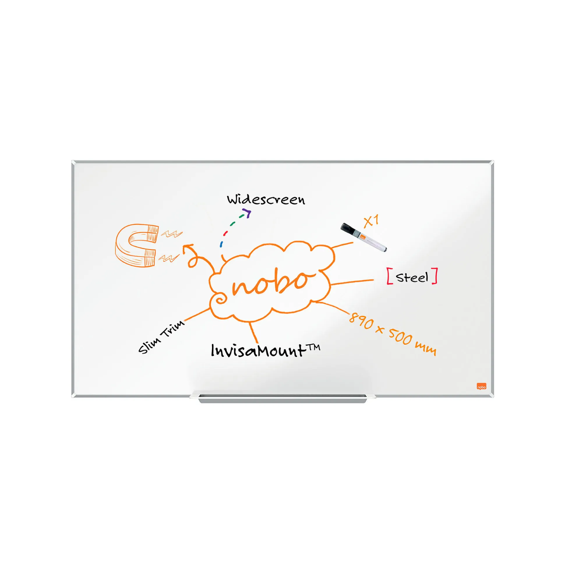 Widescreen whiteboard Nobo emaljeret 89x50 cm